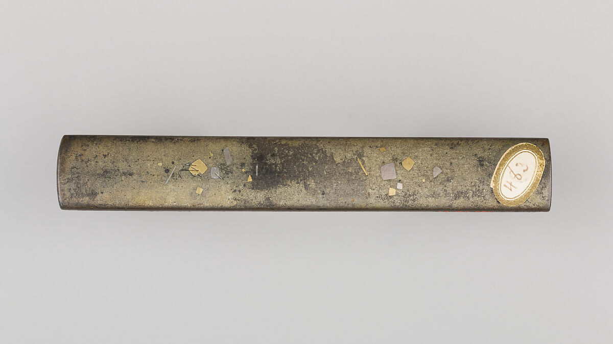 Knife Handle (Kozuka), Iron, copper-silver alloy (shibuichi), silver, gold, copper-gold alloy (shakudō), Japanese