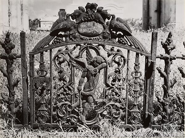 New Orleans Cemetery: Gate of the Weeping Cherub, No. 1, Clarence John Laughlin (American, 1905–1985), Gelatin silver print 