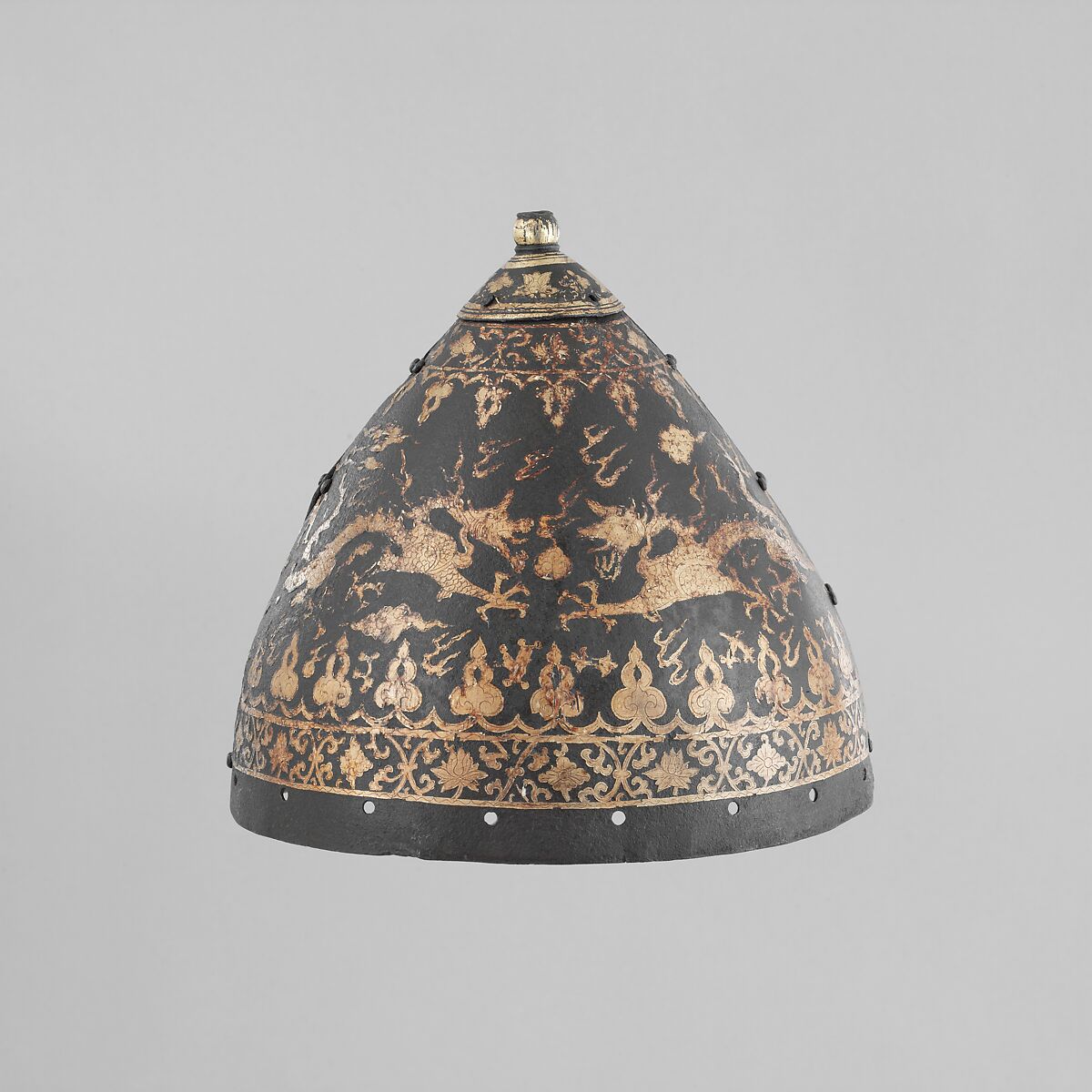 Helmet, Iron, gold, Mongolian or Chinese