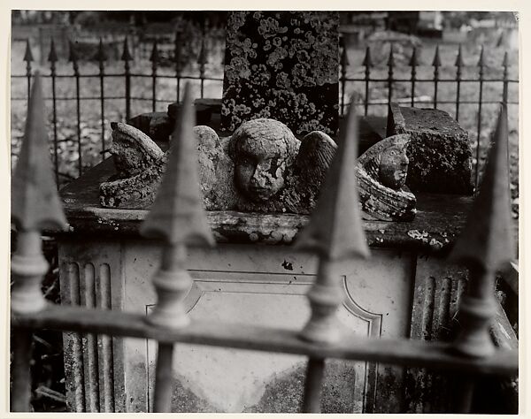 [Cherubs on Tombstone], Clarence John Laughlin (American, 1905–1985), Gelatin silver print 