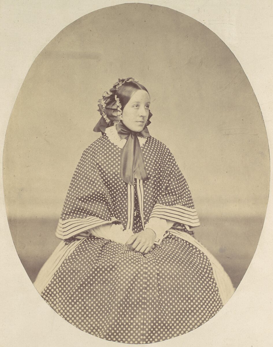 [Young Woman in Dotted Dress], Franz Antoine (Austrian, Vienna 1815–1886 Vienna), Albumen silver print from glass negative 