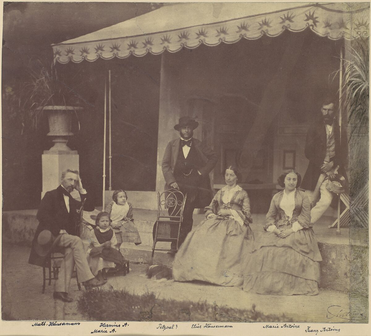 [Group Portrait of the Antoine and Häusermann Families], Franz Antoine (Austrian, Vienna 1815–1886 Vienna), Albumen silver print from glass negative 