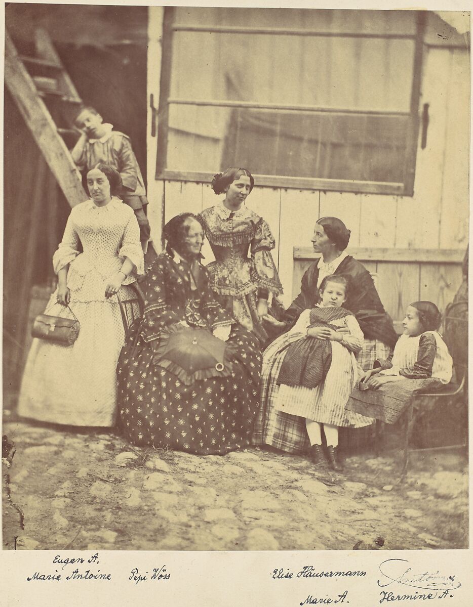 [Group Portrait of Four Women and Three Children], Franz Antoine (Austrian, Vienna 1815–1886 Vienna), Albumen silver print from glass negative 