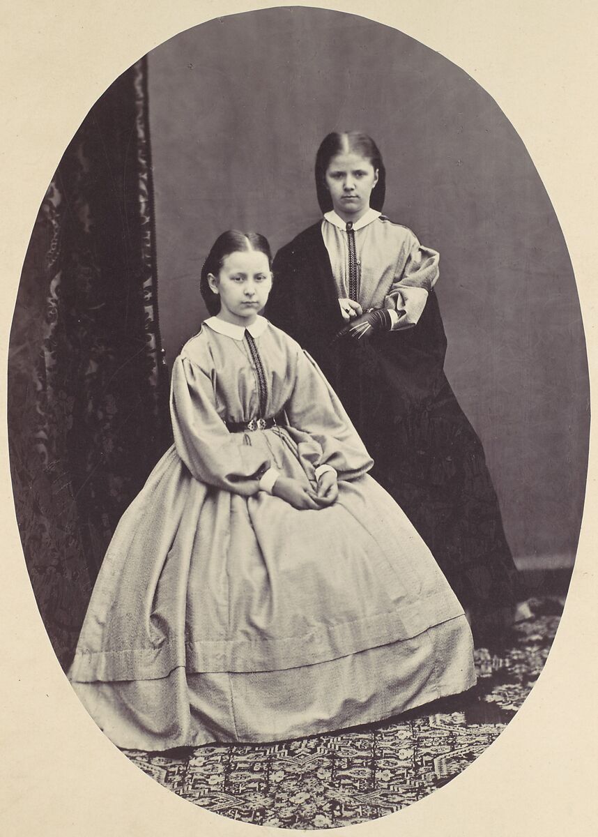 [Portrait of Two Girls], Franz Antoine (Austrian, Vienna 1815–1886 Vienna), Albumen silver print from glass negative 