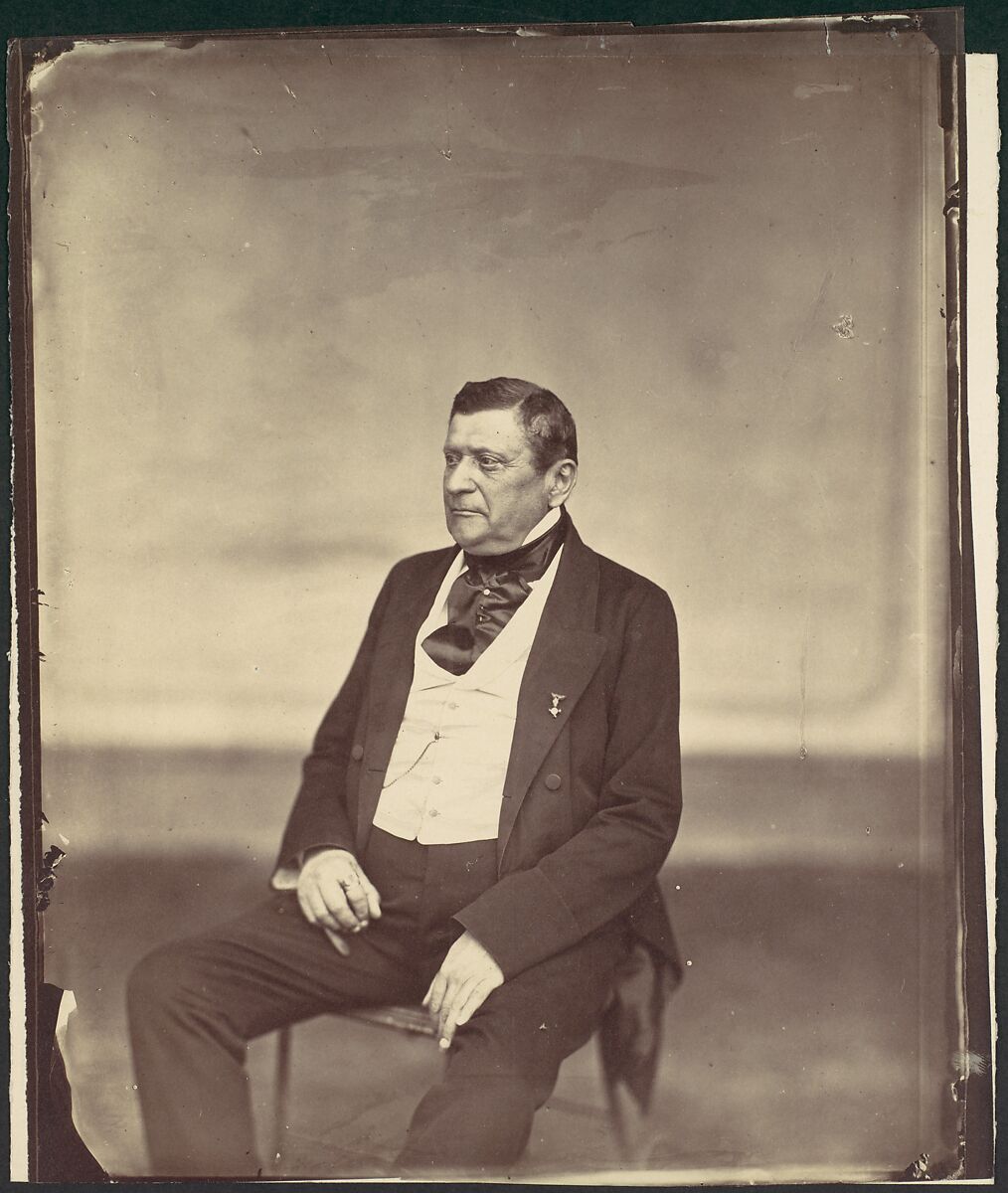 [Seated Man in White Vest and Dark Coat], Franz Antoine (Austrian, Vienna 1815–1886 Vienna), Albumen silver print from glass negative 