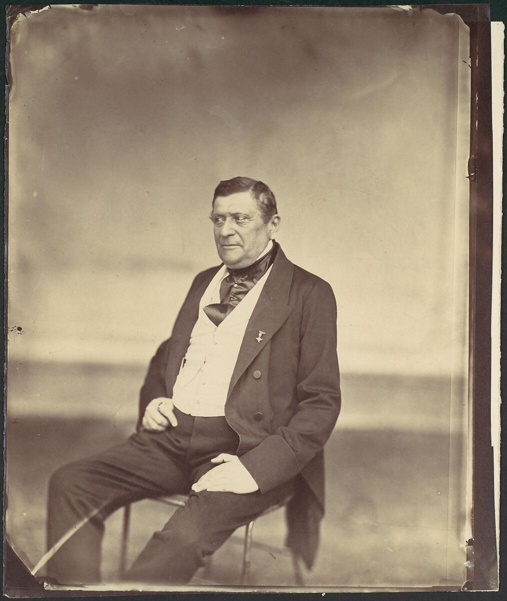 [Seated Man in White Vest and Dark Coat], Franz Antoine (Austrian, Vienna 1815–1886 Vienna), Albumen silver print from glass negative 