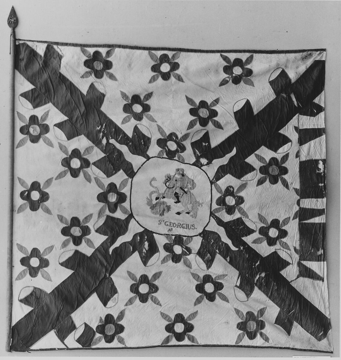 Banner with Shaft, Silk, steel, wood, gold, Flemish