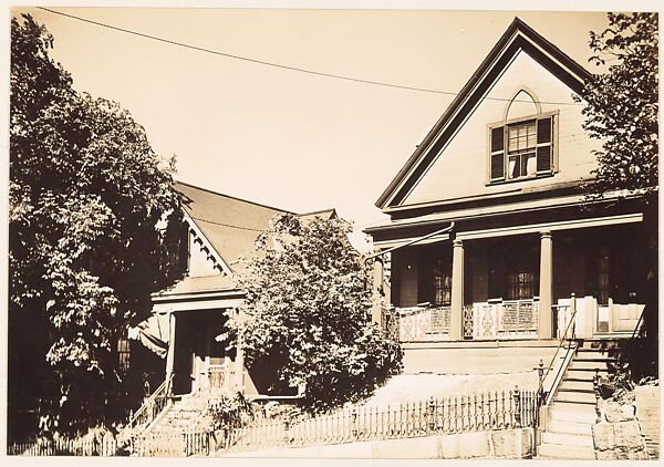 [Victorian Architecture: Pair of Houses with Peaked Roofs, South Boston, Massachusetts], Walker Evans (American, St. Louis, Missouri 1903–1975 New Haven, Connecticut), Gelatin silver print 