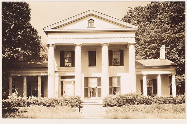 [Greek Revival House with Full-Façade Entry Porch, Haydenville, Massachusetts], Walker Evans (American, St. Louis, Missouri 1903–1975 New Haven, Connecticut), Gelatin silver print 