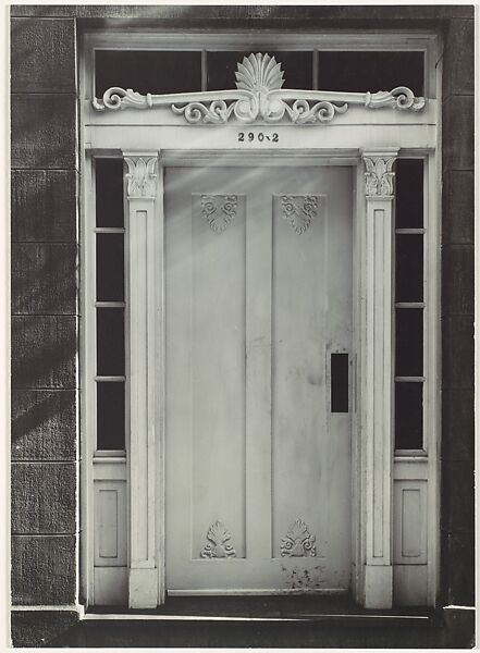 Greek Revival Doorway, New York City, Walker Evans (American, St. Louis, Missouri 1903–1975 New Haven, Connecticut), Gelatin silver print 