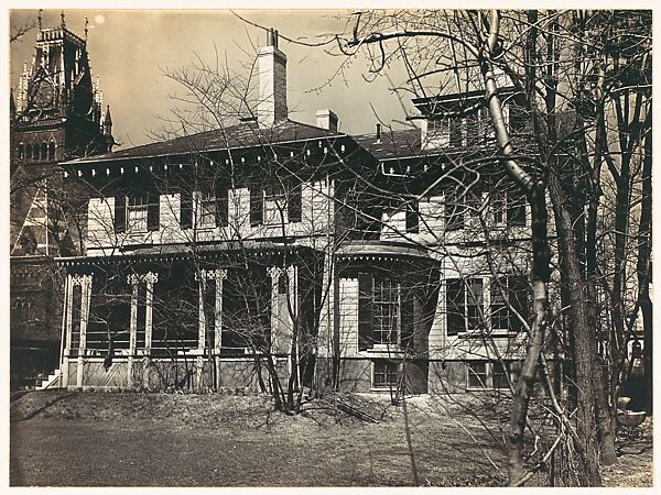 [Italianate Revival House with Paired Columns in Entry Porch, Cambridge, Massachusetts]