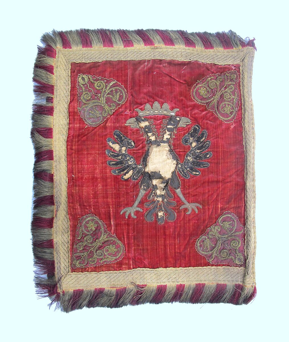 Spontoon with Fanion, Steel, wood, textile , German