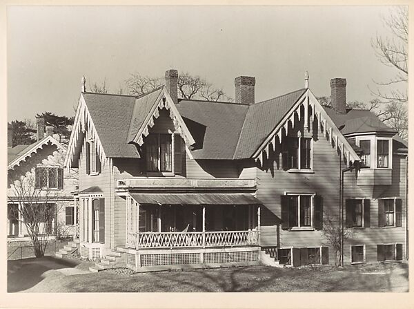 [Gothic Revival House, Dedham, Massachusetts], Walker Evans (American, St. Louis, Missouri 1903–1975 New Haven, Connecticut), Gelatin silver print 