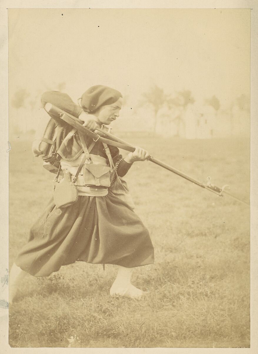 [Soldier Training with Bayonette], Unknown (French), Gelatin silver print 