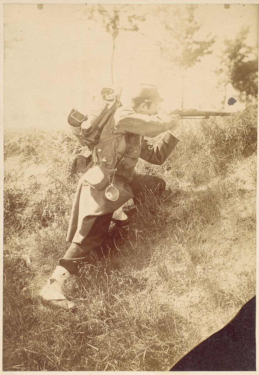 [Soldier Aiming Rifle], Unknown (French), Gelatin silver print 