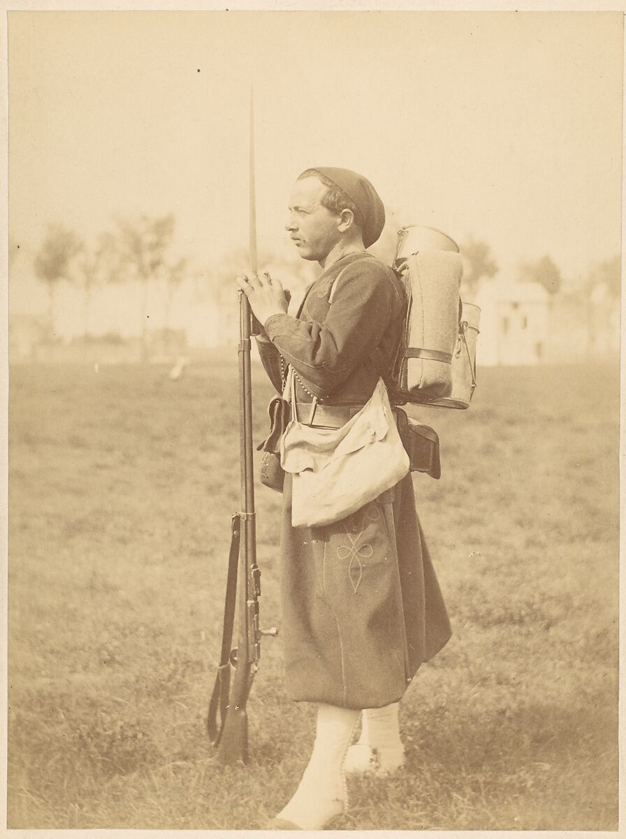 [Soldier Posed with Rifle and Bayonette], Unknown (French), Gelatin silver print 