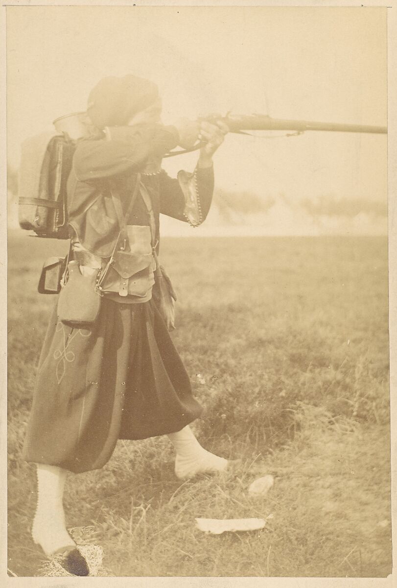 [Soldier Aiming Rifle], Unknown (French), Gelatin silver print 
