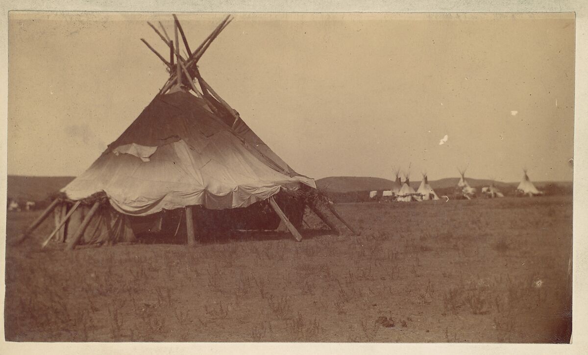 [Teepee in Native American Camp], Unknown (American), Albumen silver print from glass negative 