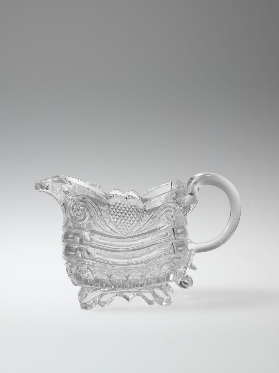 Cream pitcher, Probably New England Glass Company (American, East Cambridge, Massachusetts, 1818–1888), Pressed glass, American 
