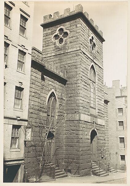 [Gothic Revival Church (St. John's), Bowdoin Street, Boston, Massachusetts], Walker Evans (American, St. Louis, Missouri 1903–1975 New Haven, Connecticut), Gelatin silver print 