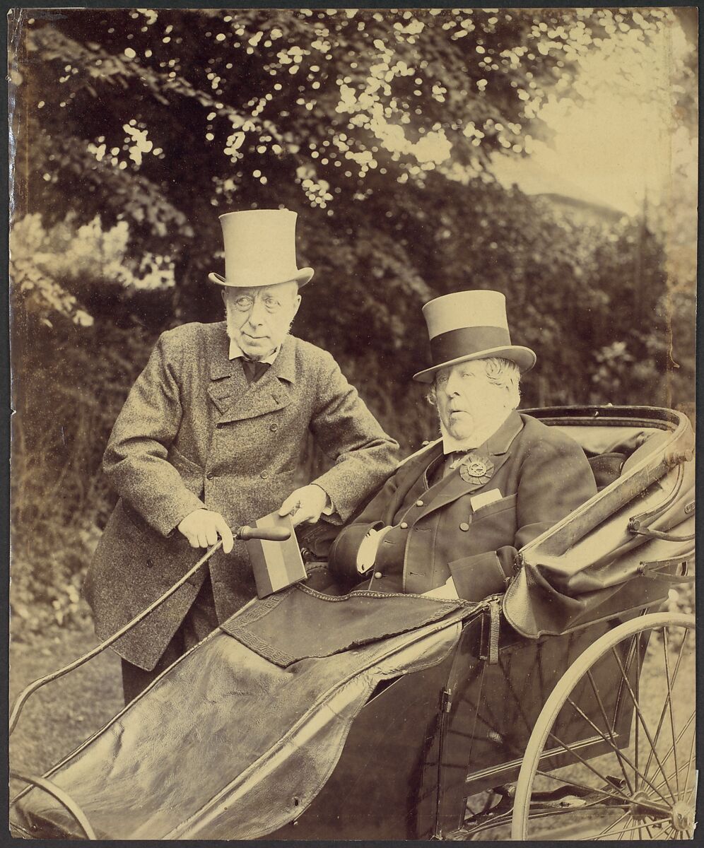 [Two Gentlemen, One in Cart], Unknown (British), Gelatin silver print 