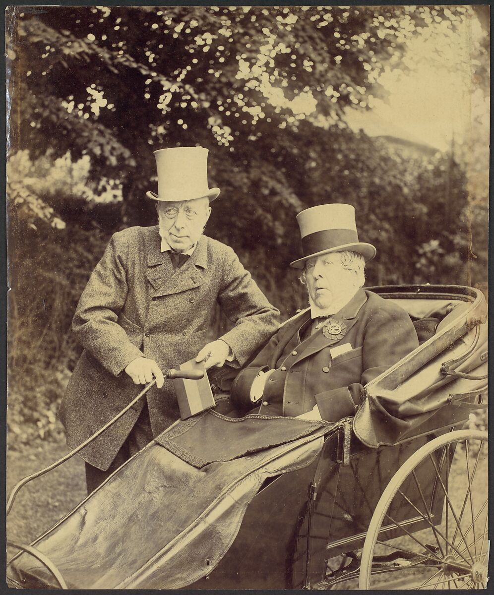 [Two Gentlemen, One in Cart], Unknown (British), Gelatin silver print