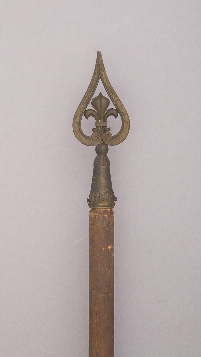 Banner with Tassel and Shaft, Textile (silk), pigment, gold, brass, wood, French