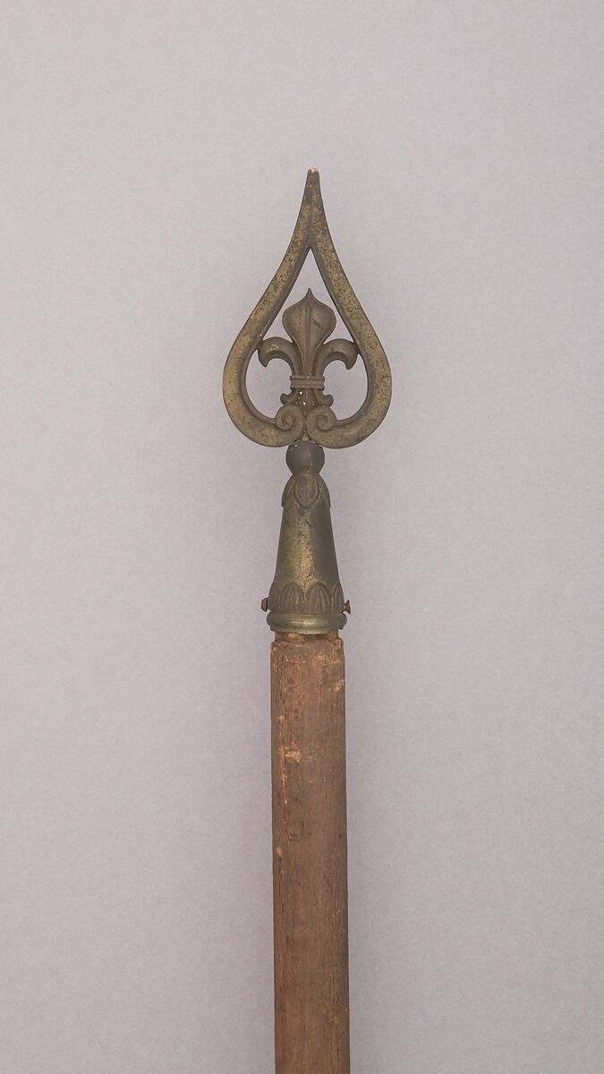Banner with Tassel and Shaft, Textile (silk), pigment, gold, brass, wood, French