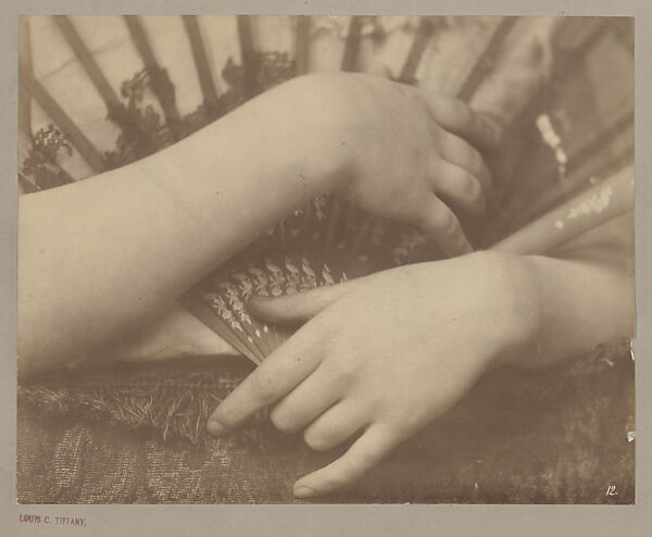 [Hands with Fan], Louis C. Tiffany (American, New York 1848–1933 New York), Albumen silver print 