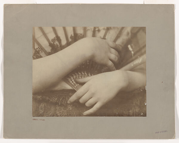 [Hands with Fan], Louis C. Tiffany (American, New York 1848–1933 New York), Albumen silver print