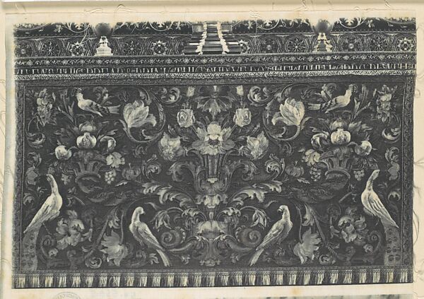 [Needlework Altar Cloth, Durham], Frederick H. Evans (British, London 1853–1943 London), Platinum print on cotton fabric 