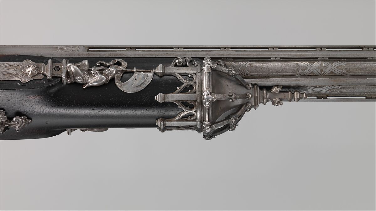 Pair of Percussion Target Pistols Made for Display at the 1844 Exposition des Produits de l'Industrie in Paris, Signed by Alfred Gauvain (French, Paris 1801–1889 Paris), Steel, wood (ebony), French, Paris