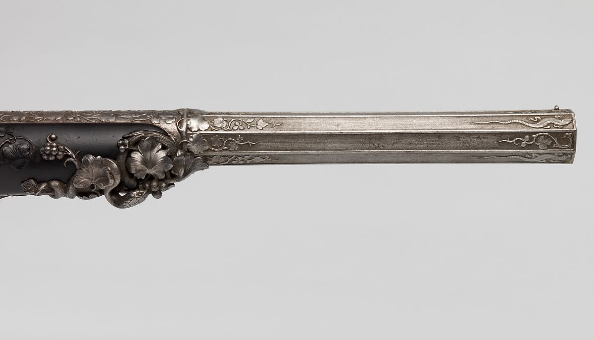 Pair of Percussion Target Pistols Made for Display at the Crystal Palace Exhibition in London, 1851, Signed by Alfred Gauvain (French, Paris 1801–1889 Paris), Steel, wood (ebony), gold, French, Paris