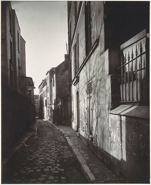Rue St. Rustique, Montmartre, Eugène Atget (French, Libourne 1857–1927 Paris), Gelatin silver print from glass negative 