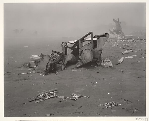 Wrecked Car, Crescent Beach, Edward Weston (American, Highland Park, Illinois 1886–1958 Carmel, California), Gelatin silver print 