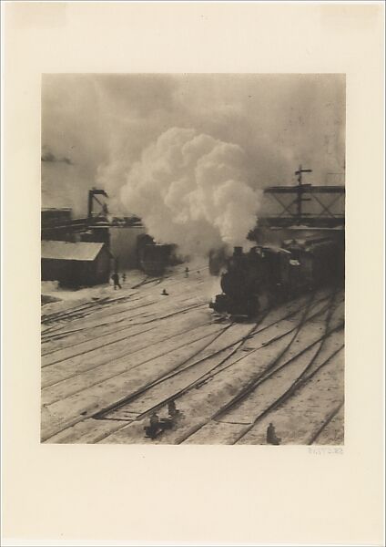 Snapshot - In the New York Central Yards, Alfred Stieglitz (American, Hoboken, New Jersey 1864–1946 New York), Photogravure 