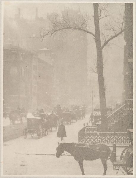 The Street - Design for a Poster, Alfred Stieglitz (American, Hoboken, New Jersey 1864–1946 New York), Photogravure 