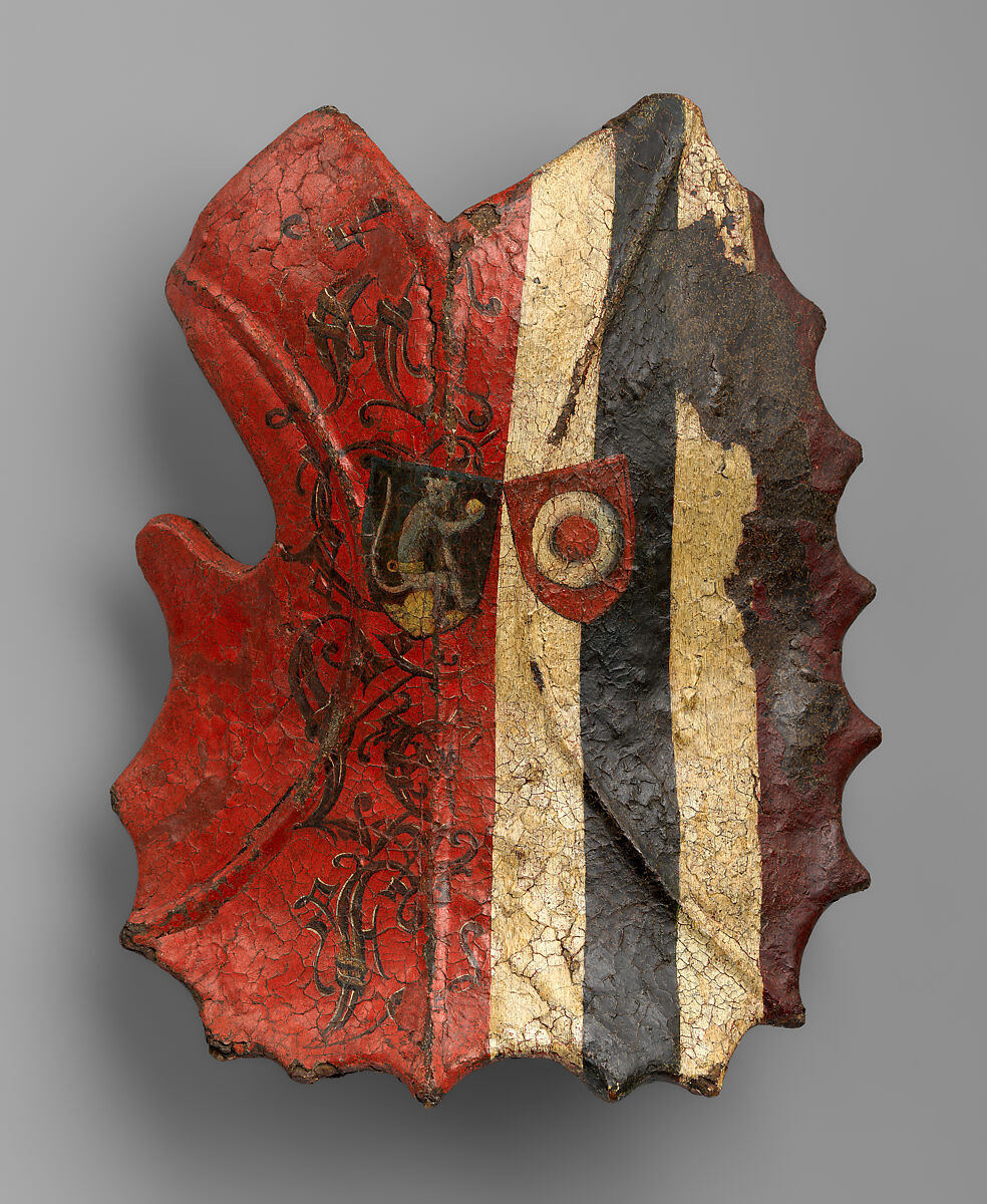 Shield for the Field or Tournament (Targe), Wood, leather, linen, gesso, silver, polychromy, iron, German