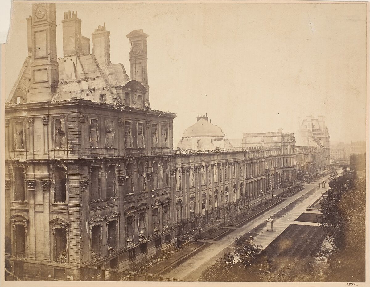 [The Tuileries After Its Destruction by the Communards], Hippolyte-Auguste Collard (French, 1811–1887), Albumen silver print from glass negative 