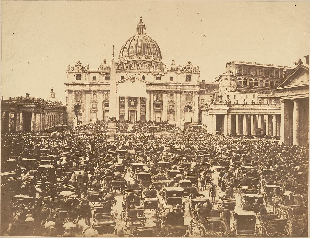 Benediction of the Pope on Easter Sunday, Unknown (Italian), Albumen silver print from glass negative 