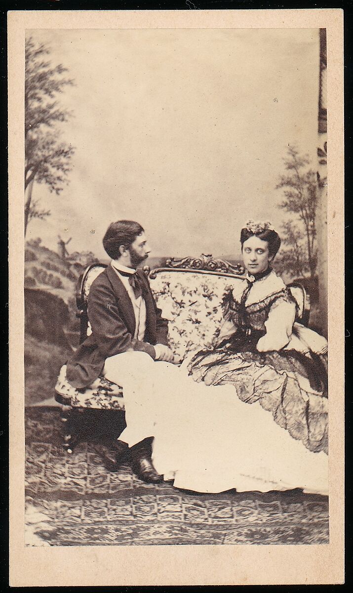 [Couple on a Settee], Unknown, Albumen silver print 