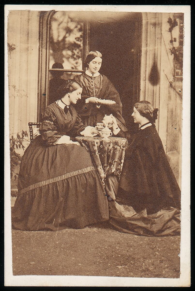 [Three Women at Tea], Unknown, Albumen silver print 