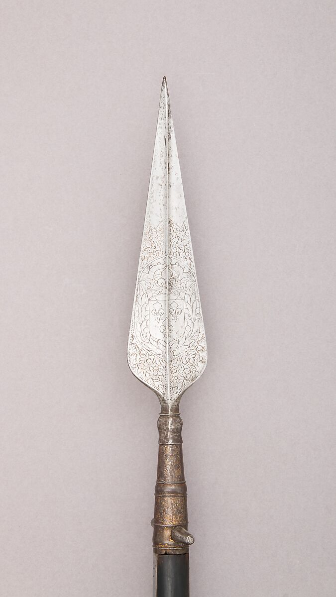 Spontoon, Steel, wood (ash), gold, French