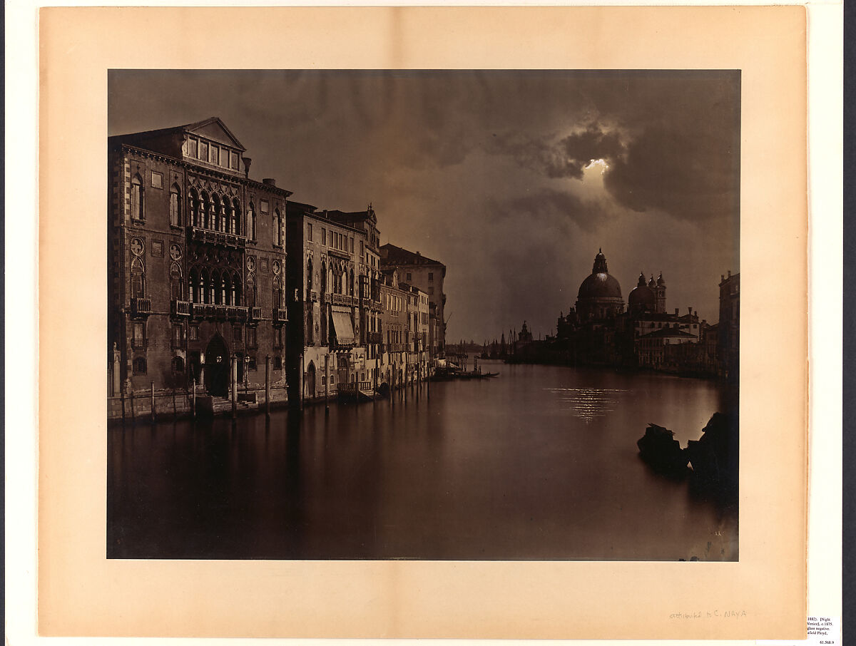 [Night View of the Grand Canal, Venice], Carlo Naya  Italian, Albumen silver print from glass negative