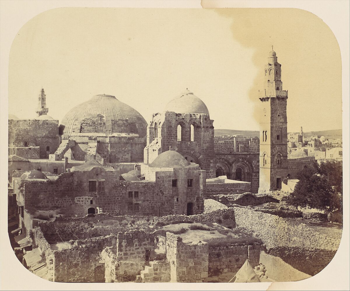 [Dome of the Holy Sepulchre, Jerusalem], John Anthony (British (born France), 1823–1901), Albumen silver print from glass negative 