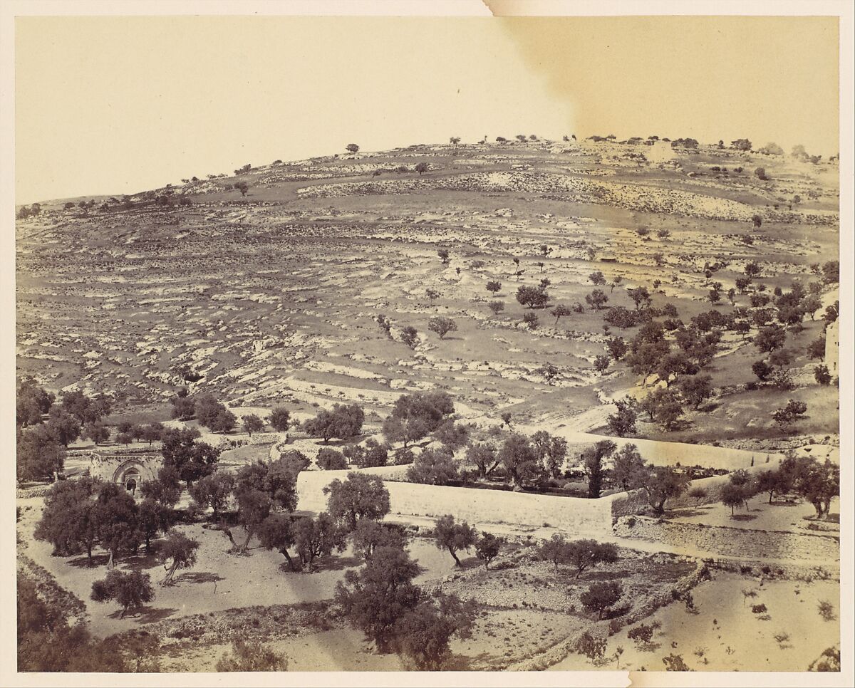 [Garden of Gethsemane and the Tomb of the Virgin, Jerusalem], John Anthony (British (born France), 1823–1901), Albumen silver print from glass negative 