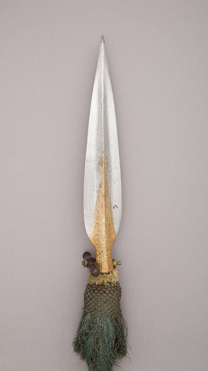 Boar Spear, Steel, wood, gold, metallic thread, German