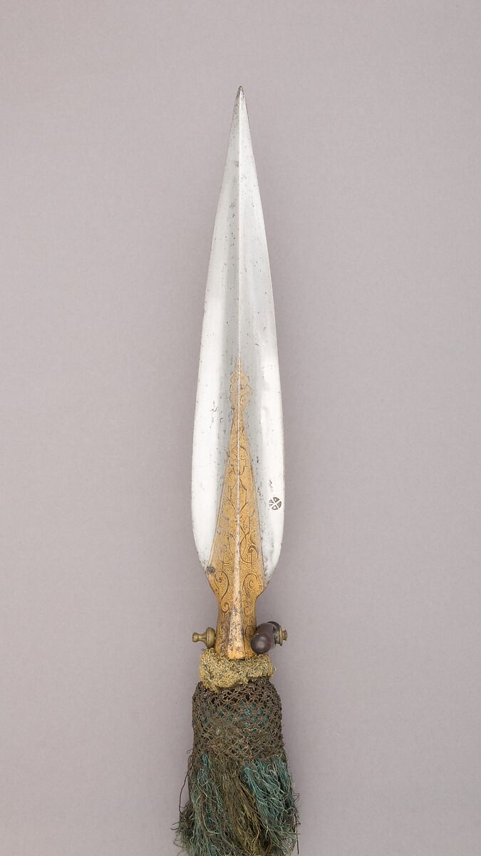 Boar Spear, Steel, wood, gold, metallic thread, German 