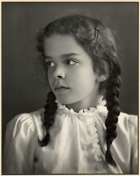 [Girl with Braids], Johan Hagemeyer (American (born The Netherlands), 1884–1962), Gelatin silver print 