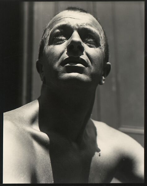 [Man, Shirtless, Looking Up], Johan Hagemeyer (American (born The Netherlands), 1884–1962), Gelatin silver print 